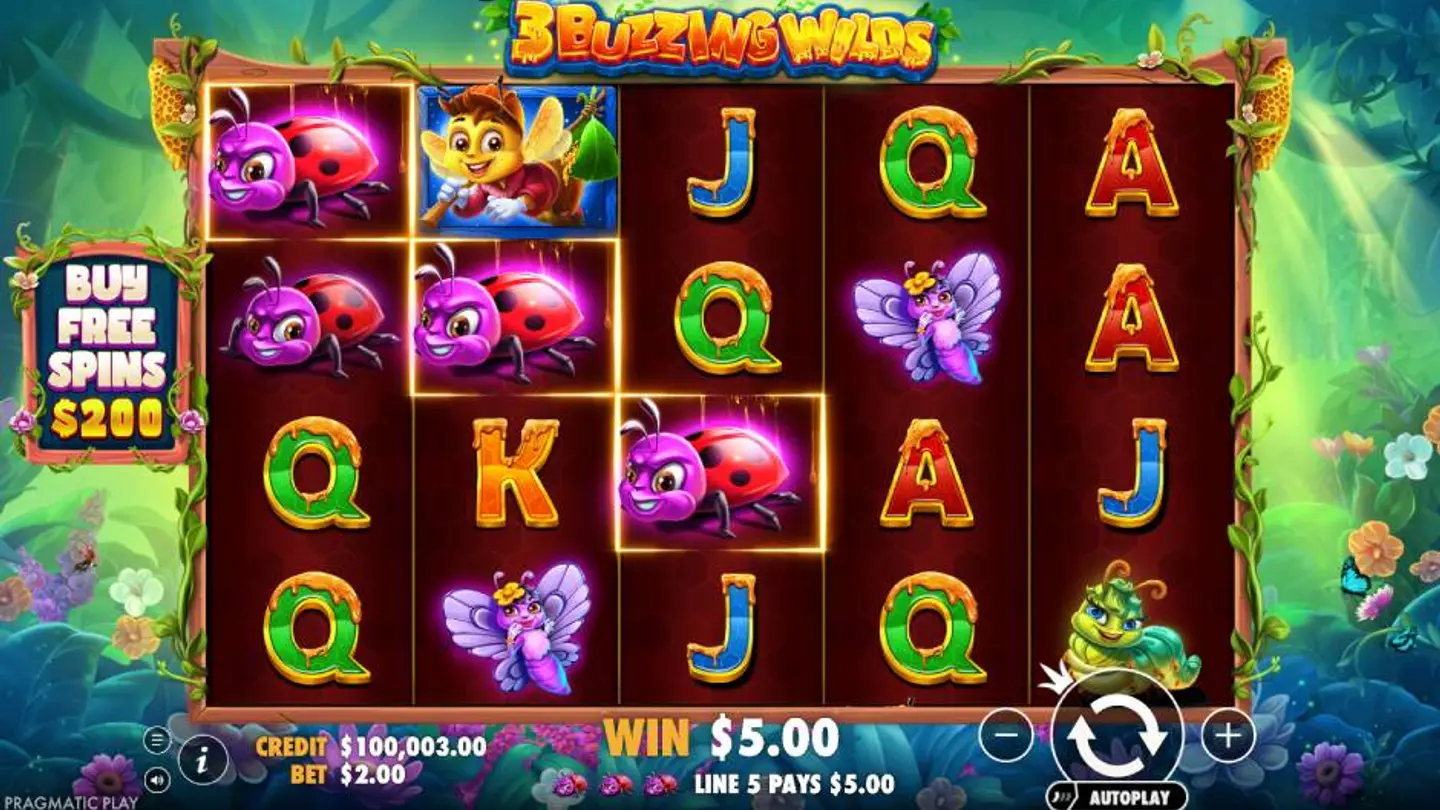3 Buzzing Wilds Slot Background
