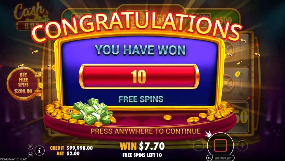 Cash Box Slot Free Spins
