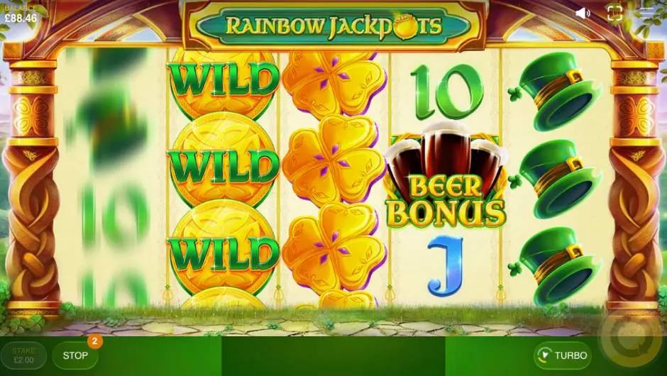 Rainbow Jackpots Slot Beer Bonus Symbol