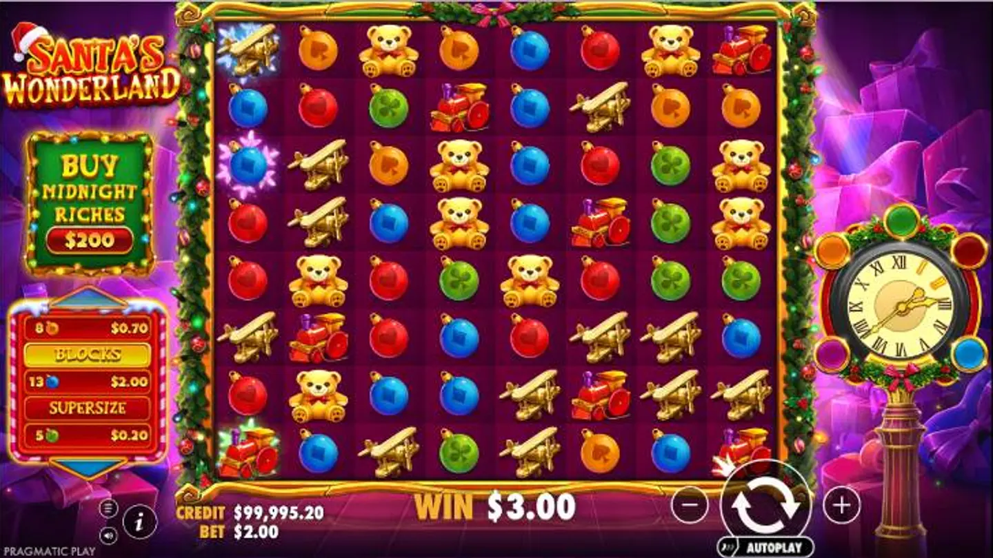 Santa's Wonderland Slot Bonus Win Screenshot